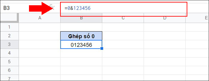 Gh&eacute;p số 0 v&agrave;o &ocirc;